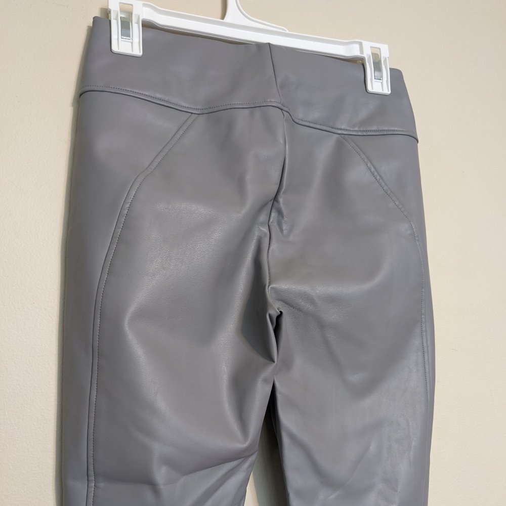 WOLFORD Edie Faux Leather Leggings in Gray Size 6 - Picture 10 of 12